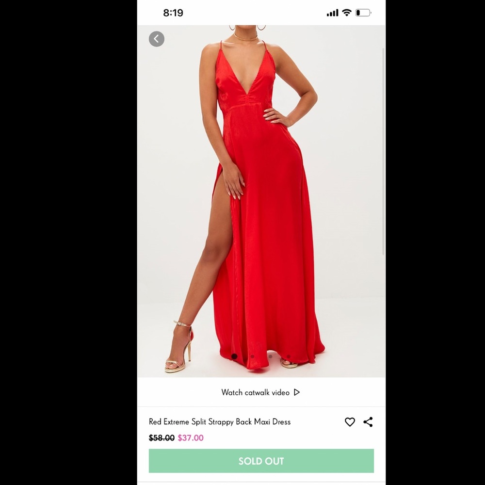 Red pretty little thing maxi dress